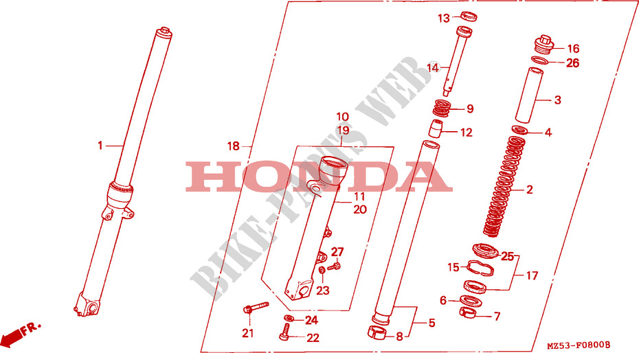 FORCELLA ANTERIORE per Honda VF 750 MAGNA 1995