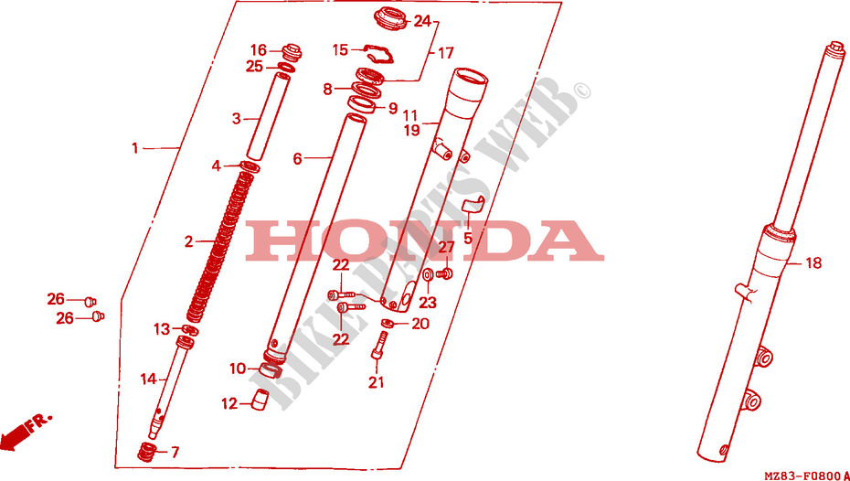 FORCELLA ANTERIORE per Honda VLX SHADOW 600 1994