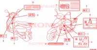 ETICHETTA CAUZIONE(NHX110WHA) per Honda LEAD 110 2010