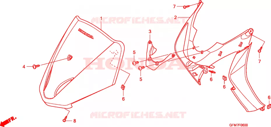 COPERTURA ANTERIORE Honda SCOOTER 110 LEAD 2010  NHX110WHA