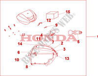 BAULETTO 35LT VELVET RED METALLIC per Honda SH 300 SPORTY ABS SPECIAL ED 2008