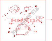 BAULETTO 35L NHA16P per Honda SH 300 SPORTY ABS TOP BOX 2010