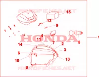 BAULETTO 35LT VELVET RED METALLIC per Honda SH 300 2009