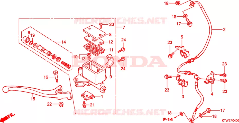 CILINDRO MAESTRO FRENO(SH300/R) Honda SCOOTER 300 SH 2009  SH3009