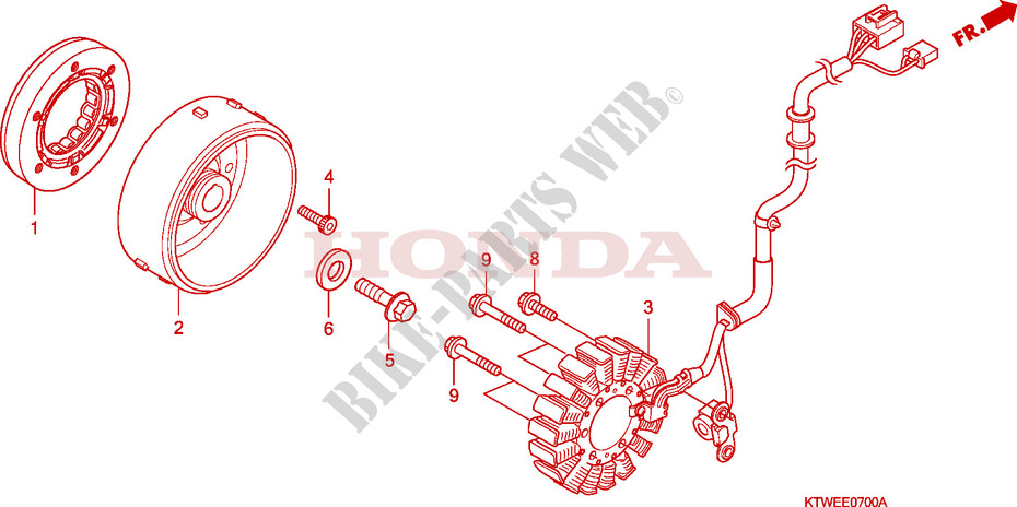 GENERATORE per Honda SH 300 SPORTY ABS TOP BOX 2010