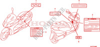 ETICHETTA CAUZIONE per Honda REFLEX 250 SPORT 2008