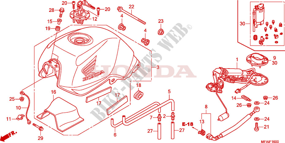 SERBATOIO COMBUSTIBILE/POMPA COMBUSTIBILE per Honda CBF 1000 2009