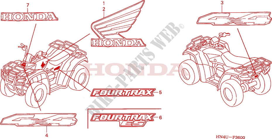MARCHIO per Honda FOURTRAX 350 RANCHER 4X2 2005