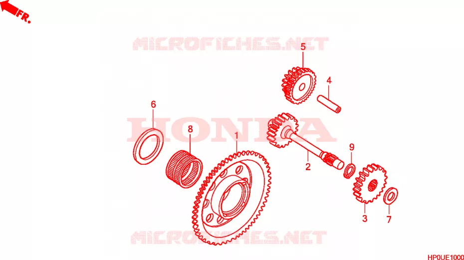 INGRANAGGIO AVVIAMENTO Honda ATV 500 FOURTRAX 2008  TRX500FPE8