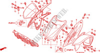 PARAFANGO ANTERIORE (TRX450R6,7,8/ER6,7,8) per Honda TRX 450 R SPORTRAX Kick start RED 2008