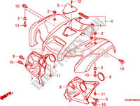 PARAFANGO ANTERIORE per Honda FOURTRAX 420 RANCHER 4X4 Manual Shift 2008