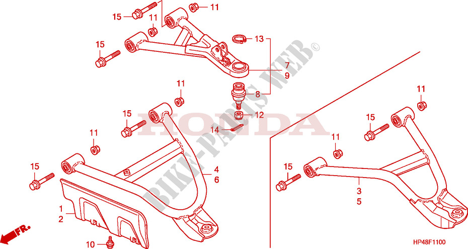 BRACCIO ANTERIORE per Honda FOURTRAX 420 RANCHER 4X4 Manual Shift 2008