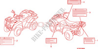 ETICHETTA CAUZIONE per Honda FOURTRAX RANCHER 420 4X4 AT 2010