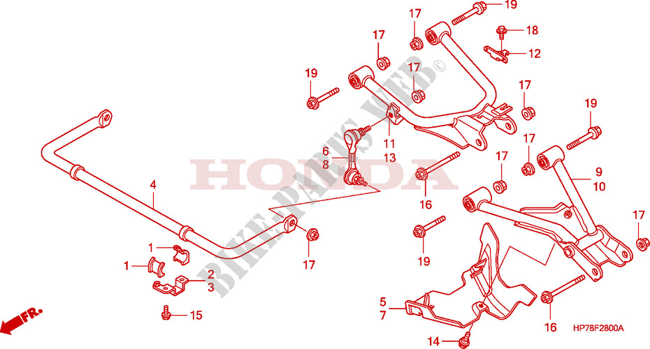 BRACCIO POSTERIORE per Honda FOURTRAX 420 RANCHER 4X4 AT 2010