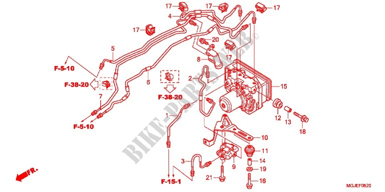 CILINDRO MAESTRO FRENO/MODULATORE ABS per Honda CBF 1000 F ABS TS 2012