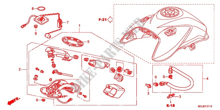 SERBATOIO COMBUSTIBILE/POMPA COMBUSTIBILE per Honda CBF 1000 F ABS TS 2012