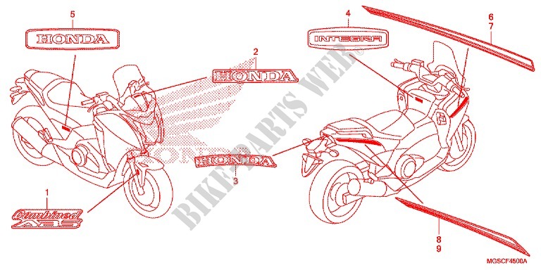 MARCHIO/EMBLEMA per Honda INTEGRA 700 35KW 2012