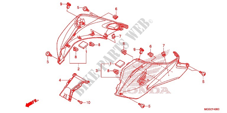 COPERTURA SOPRA/LAMPADA POSIZIONE per Honda NC 700 ABS 35KW 2012