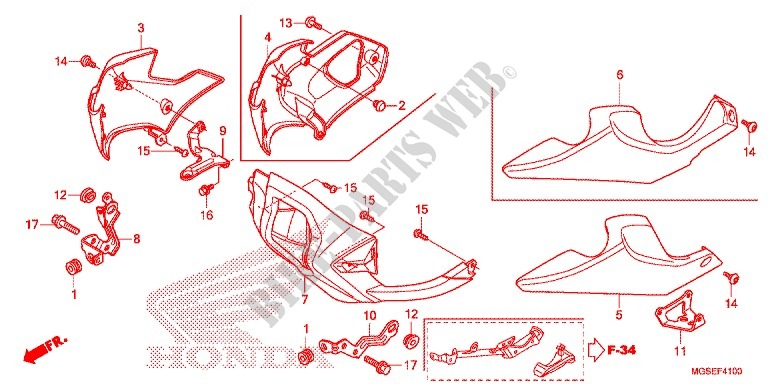 RIPARO SOTTO  per Honda NC 700 ABS 35KW 2012