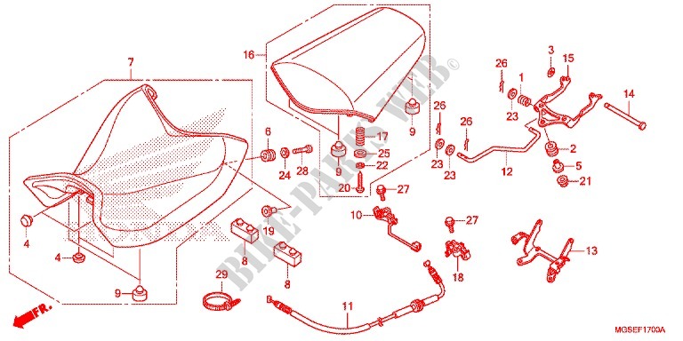 SEDILE SINGOLO(2) per Honda NC 700 ABS 35KW 2012