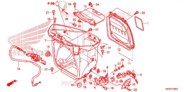 COPERTURA CORPO/SCATOLA BAGAGLI/ PORTATORE BAGAGLI Honda MOTO 700 NC 2012  NC700SAC