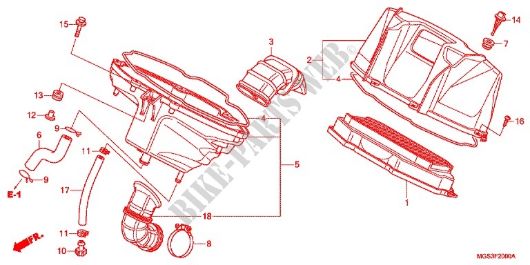 COPERTURA ANTERIORE/FILTRO ARIA per Honda NC 700 X ABS DCT 2012