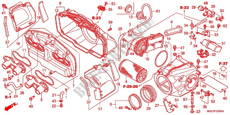COPERTURA ANTERIORE/FILTRO ARIA per Honda CB 1100 ABS 2012