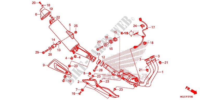 SMORZATORE SCARICO(2) per Honda CB 500 X ABS 2013