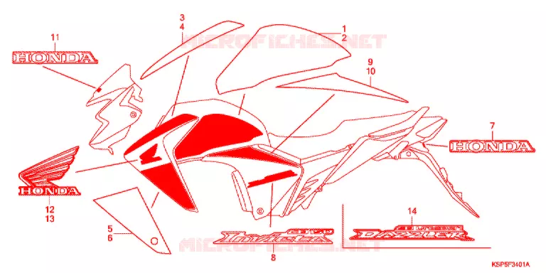 EMBLEMA/STRISCIA (CBF150MC) Honda MOTO 150 CBF 2012  CBF150MC
