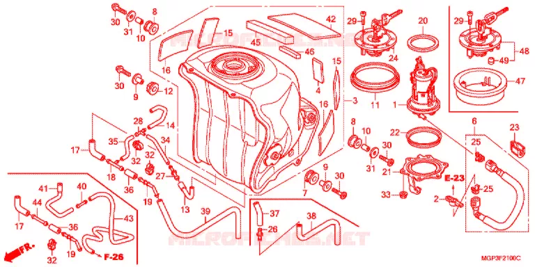 SERBATOIO COMBUSTIBILE/POMPA COMBUSTIBILE Honda MOTO 1000 CBR 2013  CBR1000RAD