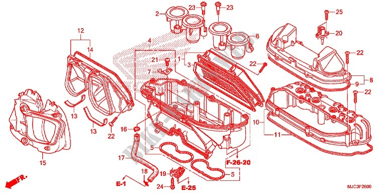 COPERTURA ANTERIORE/FILTRO ARIA per Honda CBR 600 R ABS 2013