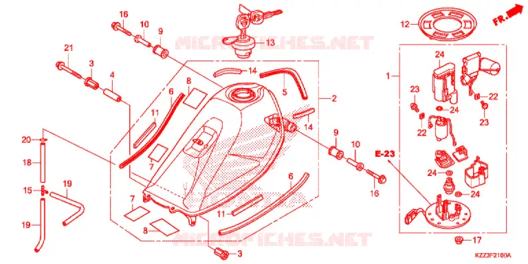 SERBATOIO COMBUSTIBILE Honda MOTO 250 CRF 2013  CRF250LD