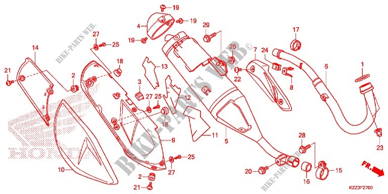 SMORZATORE SCARICO(2) per Honda CRF 250 M BLACK 2014
