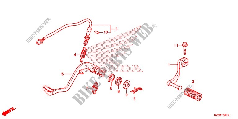 GRADINO/PEDALE per Honda CRF 250 M RED 2015