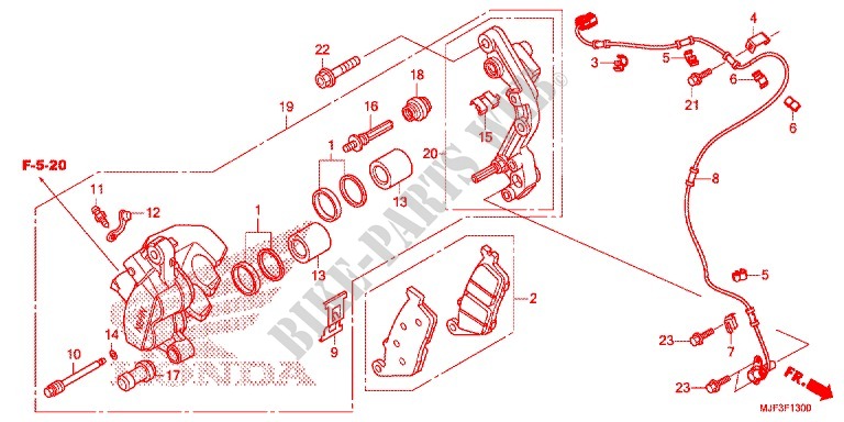 CALIBRO FRENO ANTERIORE per Honda CTX 700 DCT ABS 2014