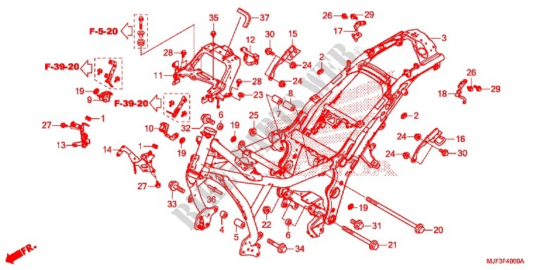 CORPO TELAIO per Honda CTX 700 DCT ABS 2014