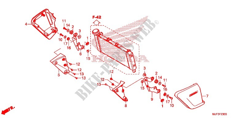 VENTILATORE RINFRESCATORE/COPERCHIO RADIATORE per Honda CTX 700 DCT ABS 2014