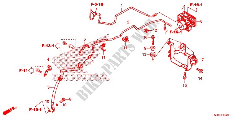 CILINDRO MAESTRO FRENO/MODULATORE ABS per Honda CTX 700 N ABS 2014