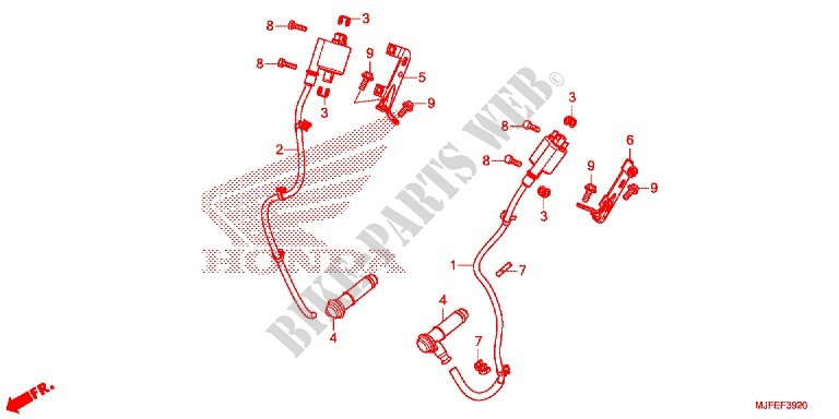 BARDATURA FILO/ RINCULO IGNIZIONE/BATTERIA per Honda CTX 700 N DUAL CLUTCH ABS 2014
