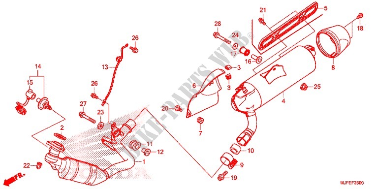 SMORZATORE SCARICO(2) per Honda CTX 700 N DUAL CLUTCH ABS 2014
