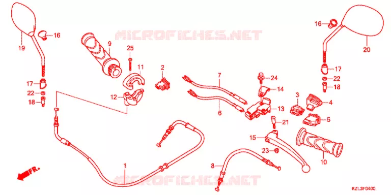 LEVA MANIGLIA/INTERRUTTORE/CAVO(1) Honda SCOOTER 110 VISION 2014  NSC110MPDE