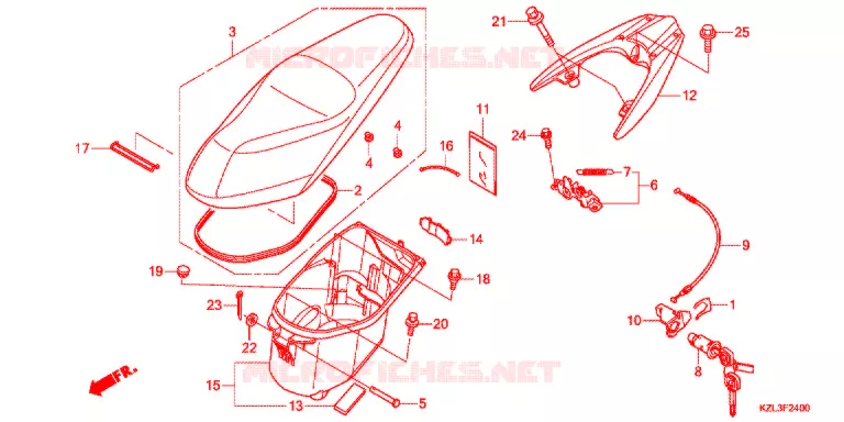 SEDILE/SCATOLA BAGAGLI Honda SCOOTER 110 VISION 2016  NSC110MPDE