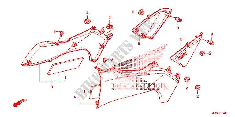 COPERTURA LATO SINISTRO per Honda INTEGRA 700 NOIR MAT 2013