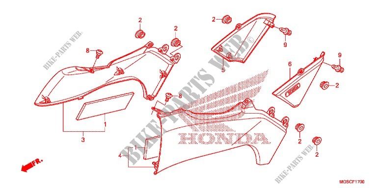 COPERTURA LATO SINISTRO per Honda INTEGRA 700 WHITE 2013
