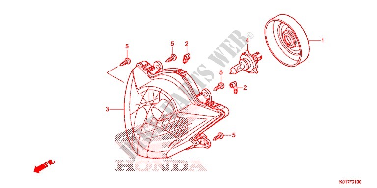 FARO ANTERIORE per Honda SH 125 D 2013