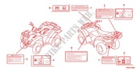 ETICHETTA CAUZIONE(1) per Honda FOURTRAX 420 RANCHER 4X4 Electric Shift CAMO 2011