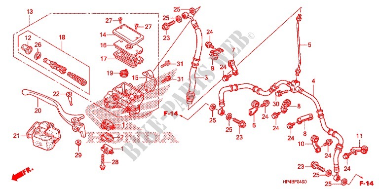 CILINDRO MAESTRO FRENO per Honda FOURTRAX 420 RANCHER 4X4 Electric Shift 2011