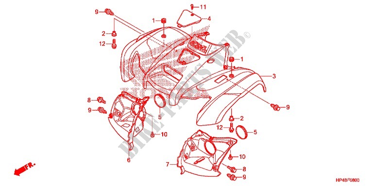 PARAFANGO ANTERIORE per Honda FOURTRAX 420 RANCHER 4X4 Electric Shift 2011