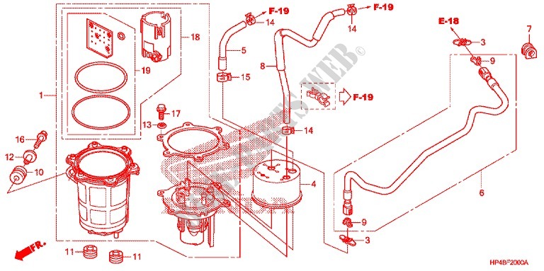 SERBATOIO COMBUSTIBILE/POMPA COMBUSTIBILE per Honda FOURTRAX RANCHER 420 4X4 Electric Shift 2011