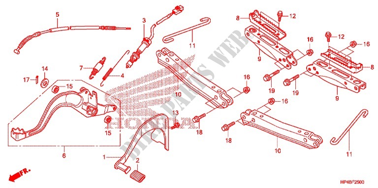PEDALE/GRADINO per Honda FOURTRAX 420 RANCHER 4X4 PS 2011